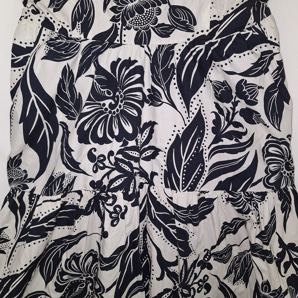 Cottagecore Romantic Resort Wear WHO WHAT WEAR Floral Dress S 100% Cotton Tiered - Picture 4 of 16